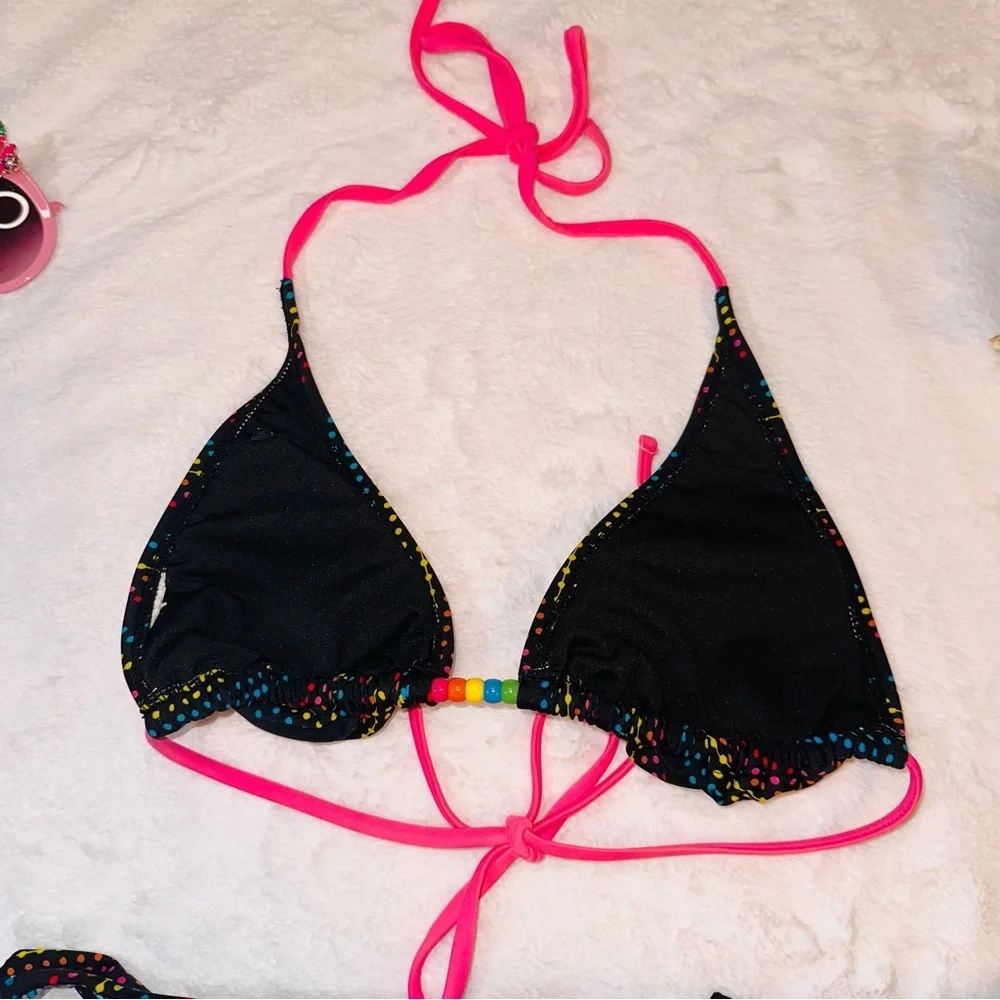 Polka dot rainbow 2 piece swimsuit